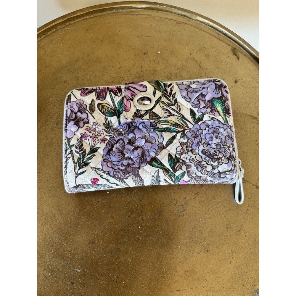 Vera Bradley Purple Flowers Wallet Organizer Cute Floral Spring Summer Purse